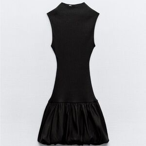 Zara Ribbed Balloon Dress